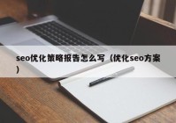 seo优化策略报告怎么写（优化seo方案）